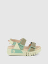 Sandálias com Velcro em Azul Aquamarine